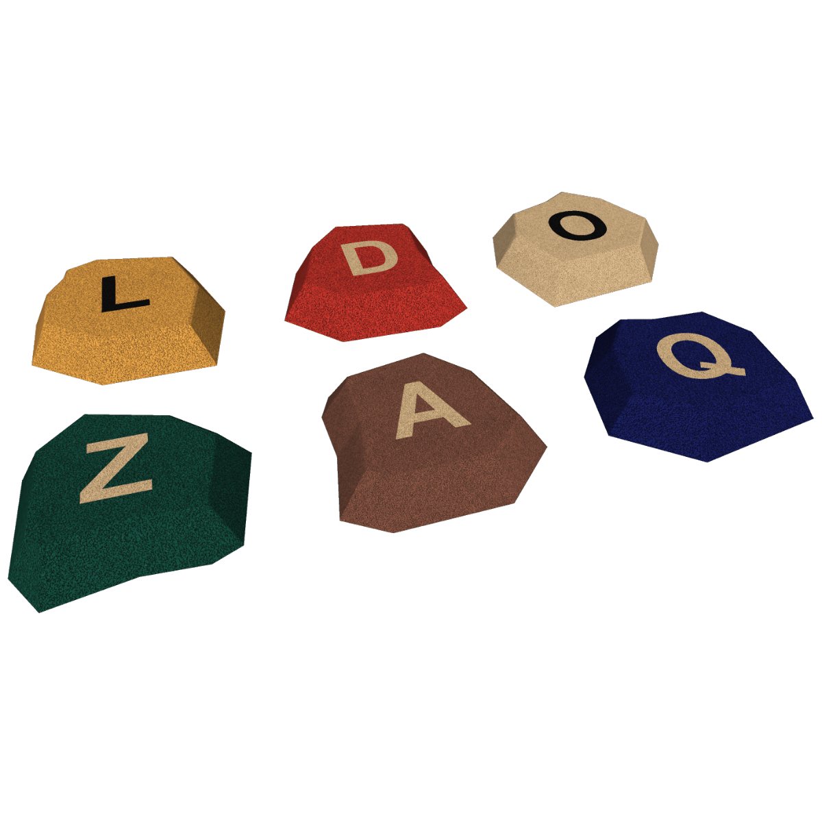 Stein mit Buchstaben (A-Z) 3D Standardfarben - Riteco AG