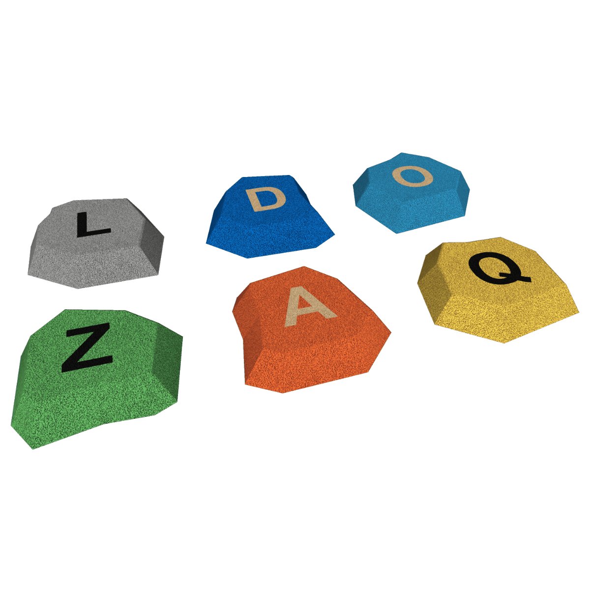 Stein mit Buchstaben (A-Z) 3D UV Farben - Riteco AG