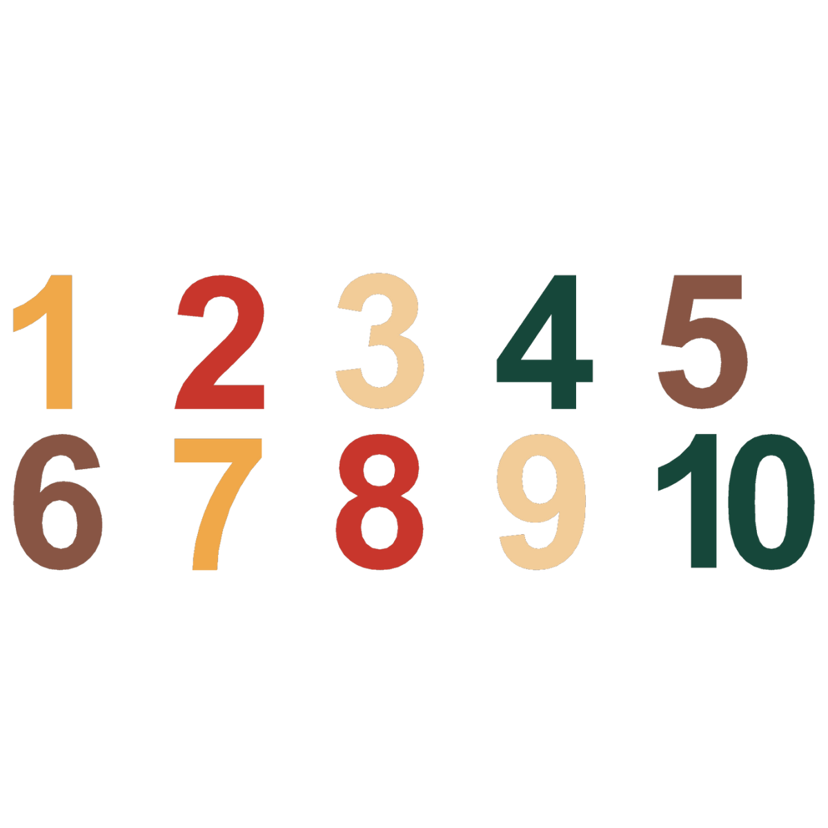 Zahlen 1-10 Standardfarben - Riteco AG