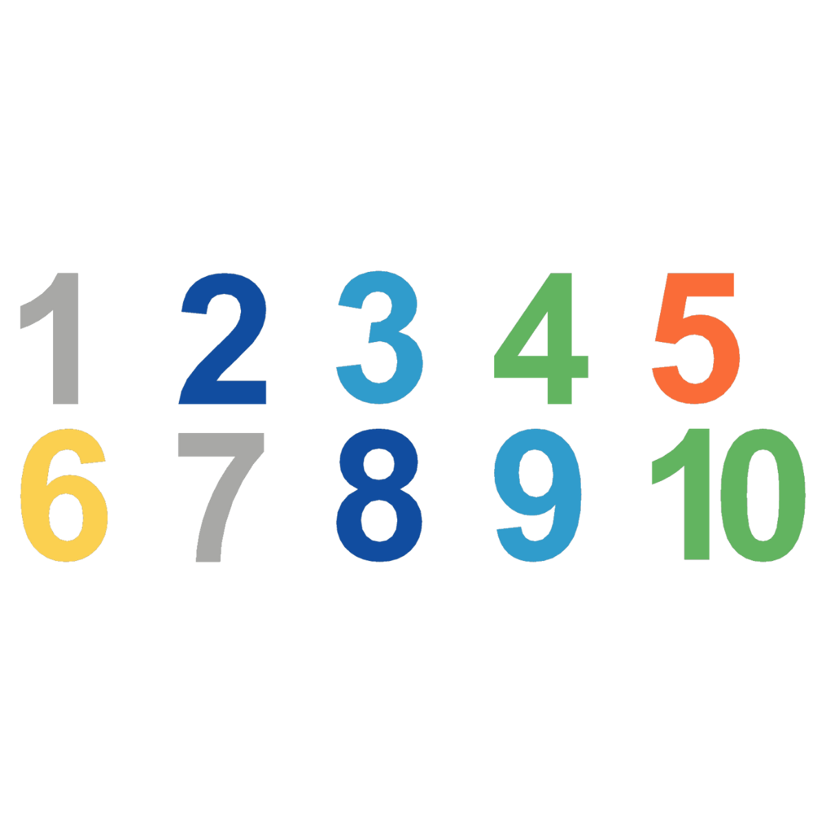 Zahlen 1-10 UV Farben - Riteco AG