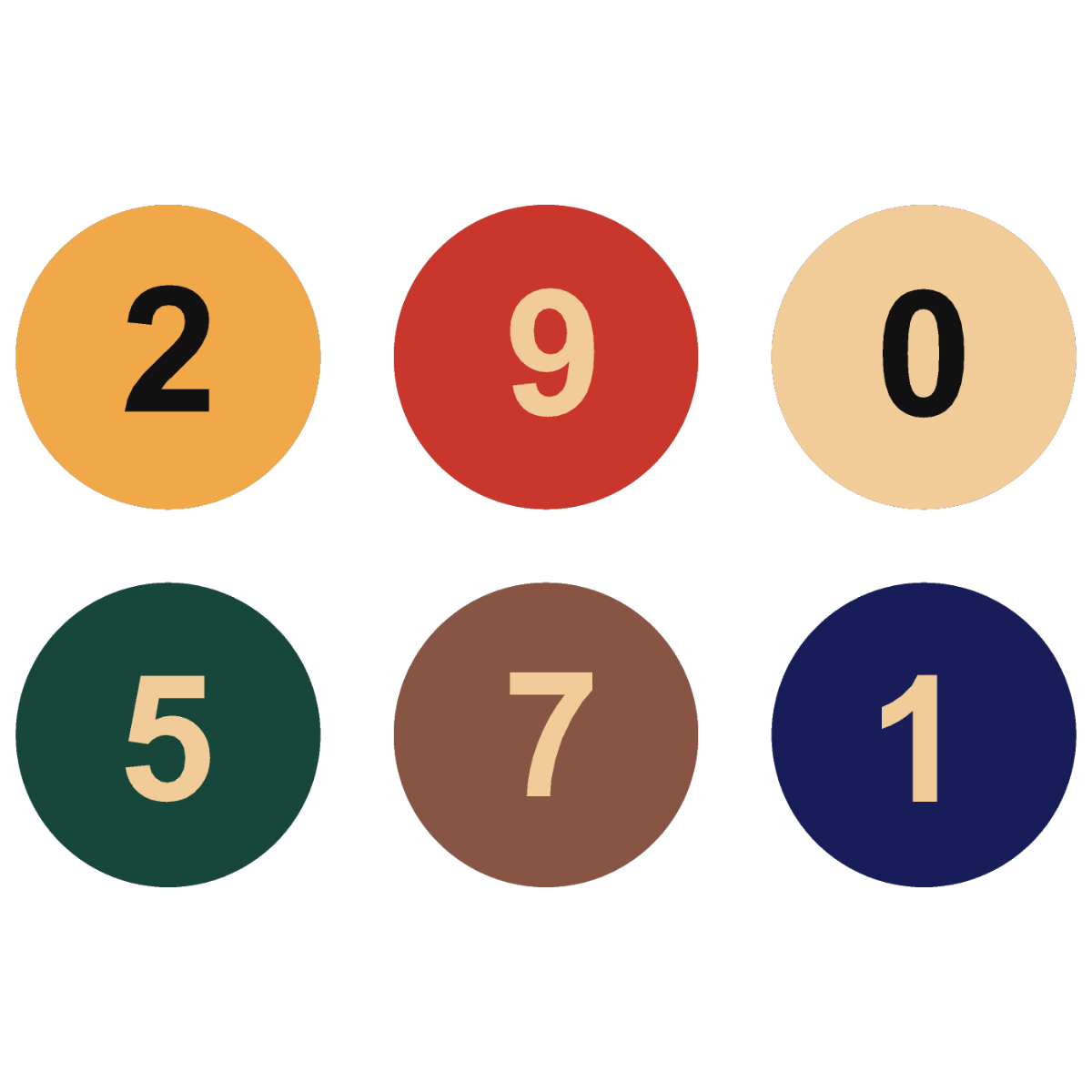 Zahlen im Kreis Standardfarben - Riteco AG